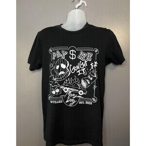 Outrank Shirt Mens Medium Black Pay Me Money Long Graphic Streetwear Tee